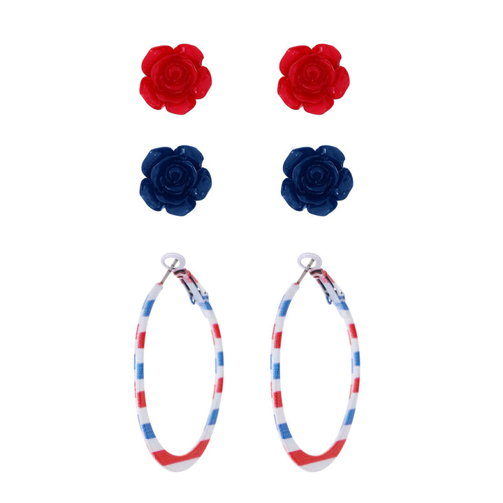 Women's unusual star-rose acrylic earrings with feather-light wearing comfort and fishhook closure Bowlift