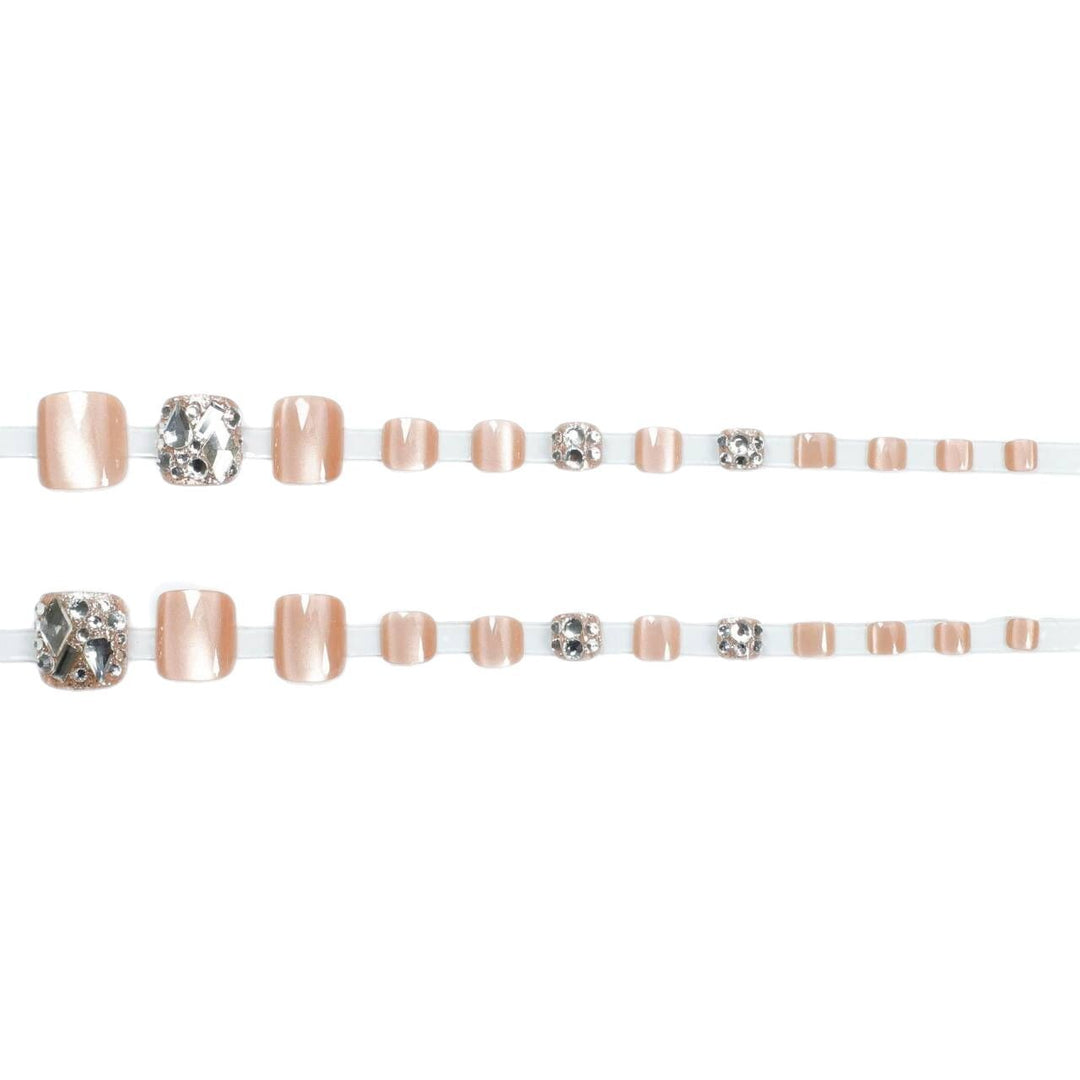 Decorative Crystal-Embellished Toe Nail Art Bowlift