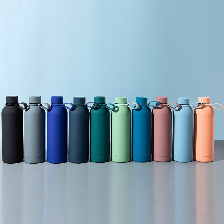 Ladies stylish stainless steel drinking bottle with innovative closure Bowlift