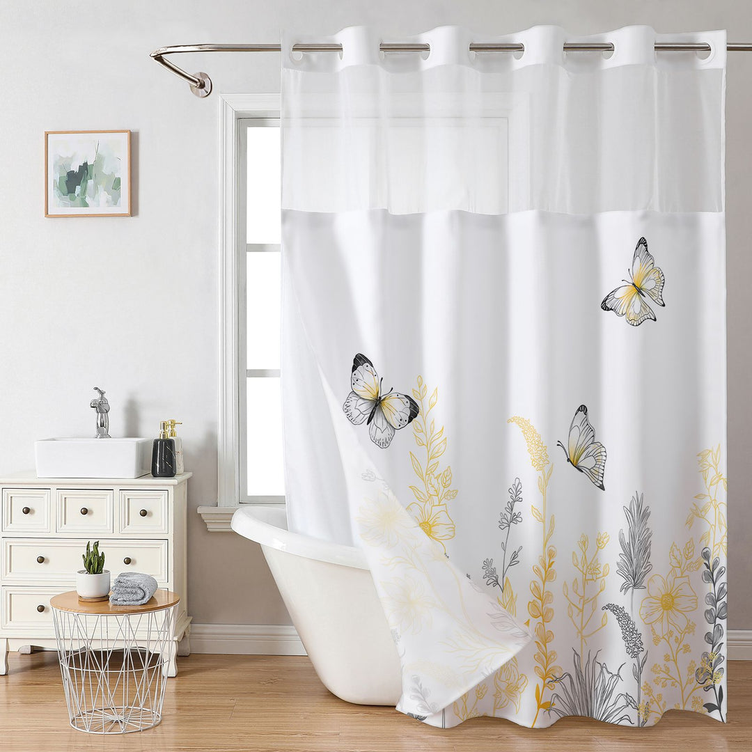 Elegant Butterfly Shower Curtain Bowlift