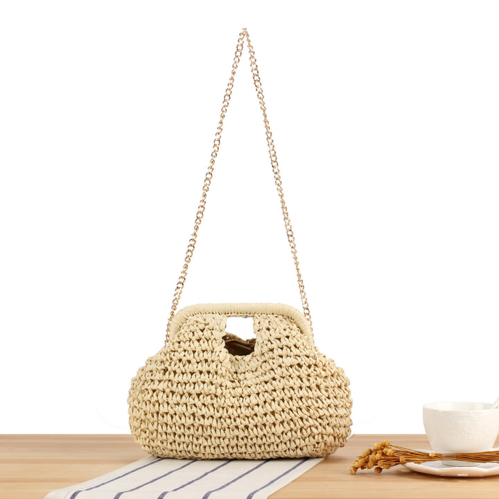 Handmade macrame bag with chain shoulder strap Bowlift