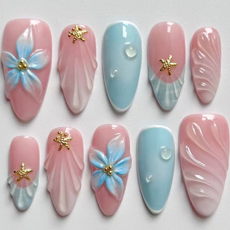 Nature-Themed Artistic Press-On Nail Set Bowlift