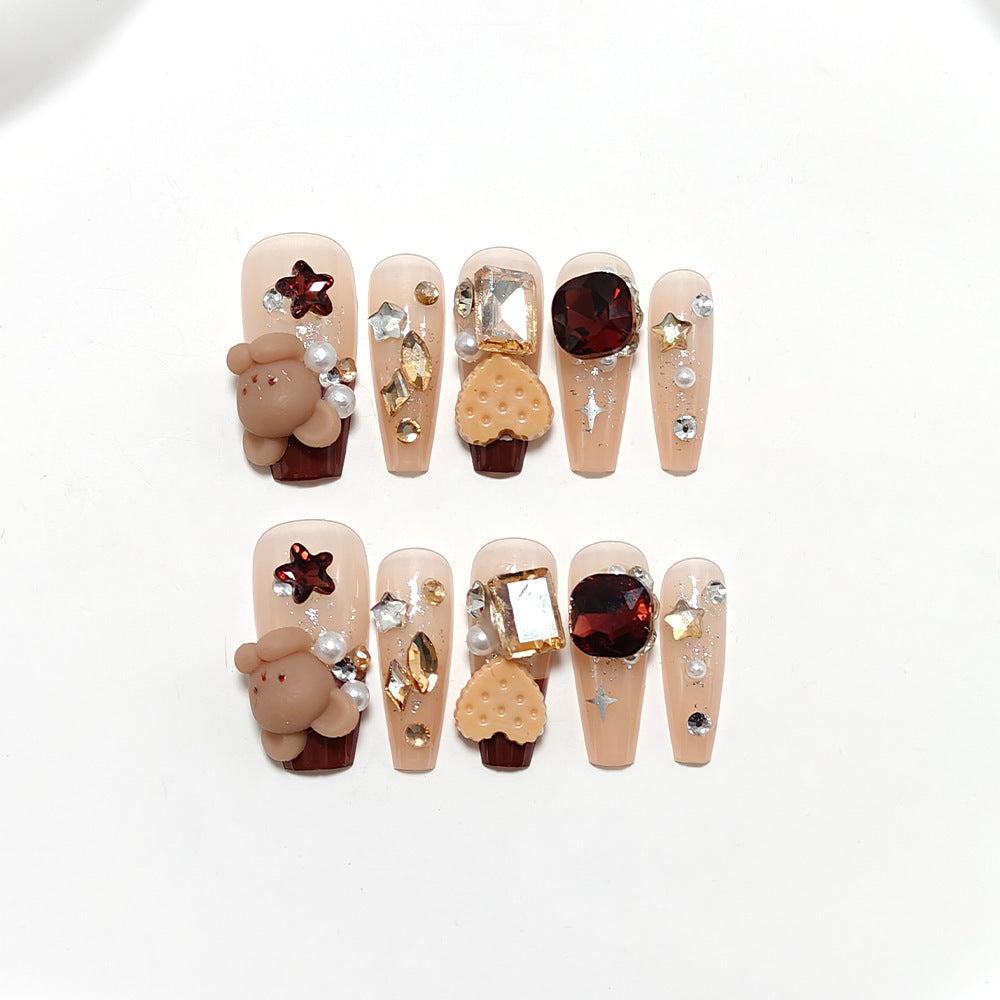 Artificial nails with playful Christmas design Bowlift