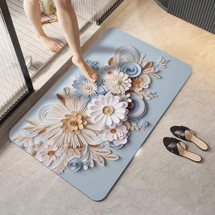 Floral Pattern Bath Mat