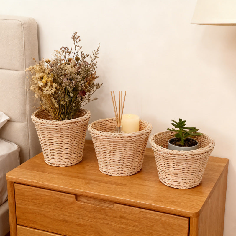 Decorative Natural Woven Fruit Storage Baskets Bowlift