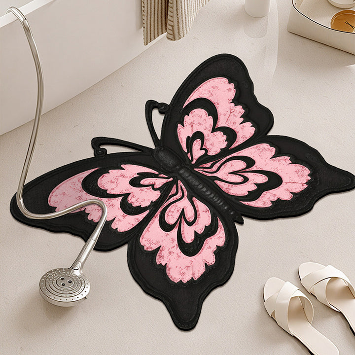 Butterfly Shaped Bathroom Rug Bowlift