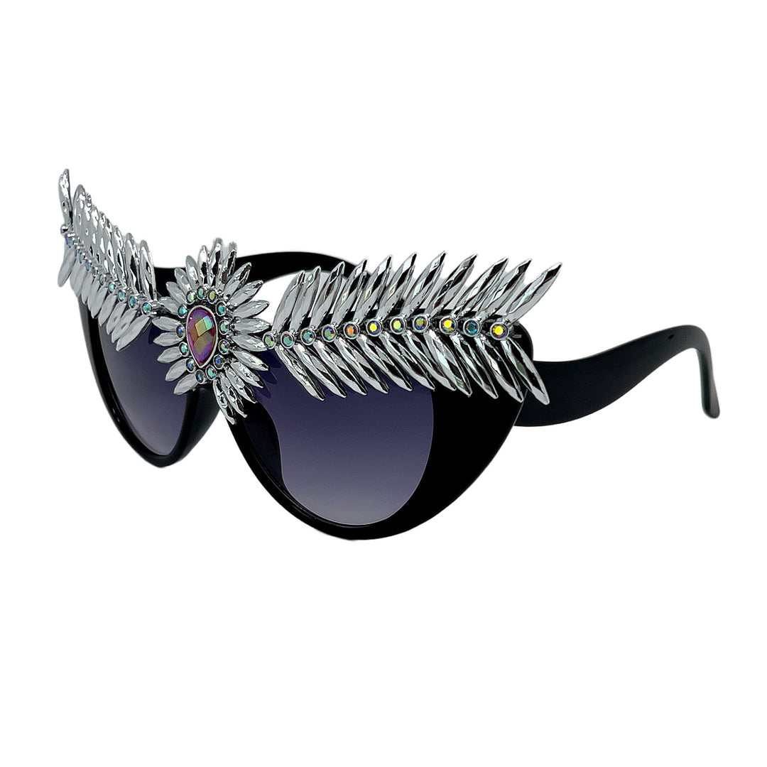 Women's extravagant statement sunglasses with unique jeweled frame Bowlift