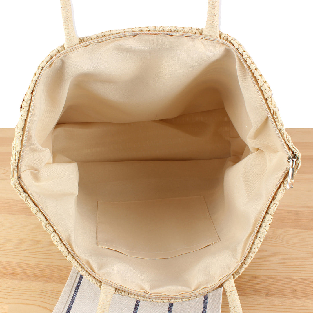 Spacious Beach Shoulder Bag Made of Hand-Woven Material Bowlift