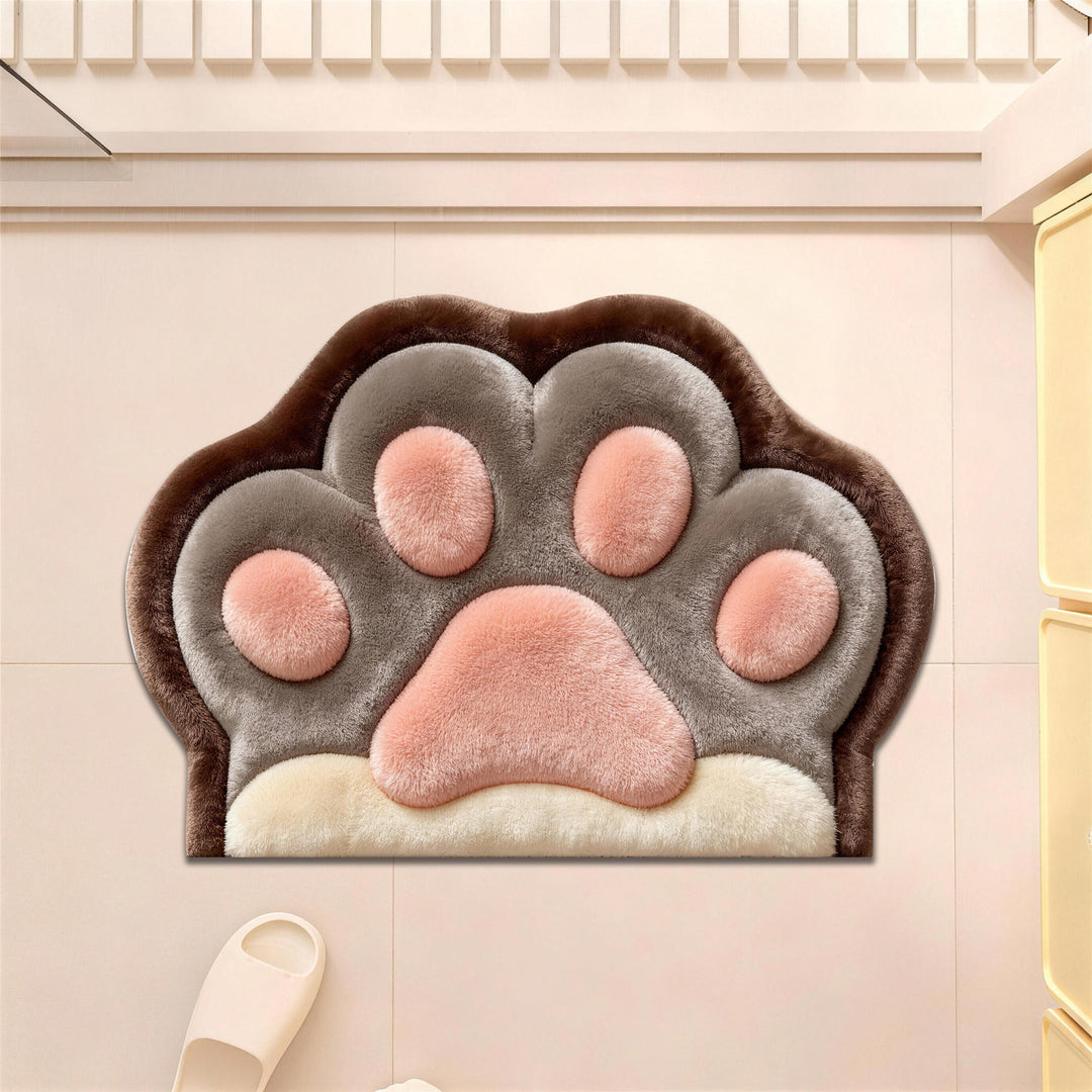 Plush Cat Paws Decorative Bath Mat