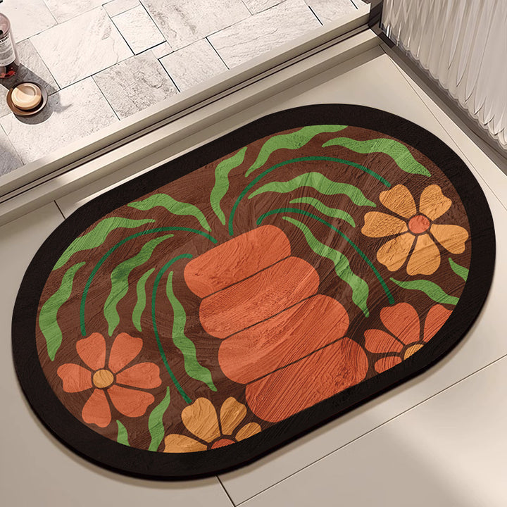 Floral Print Area Rug Bowlift