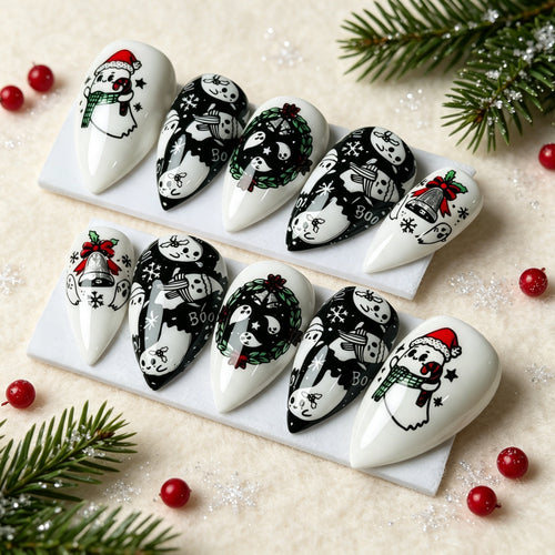 Artificial nails with Christmas design Bowlift