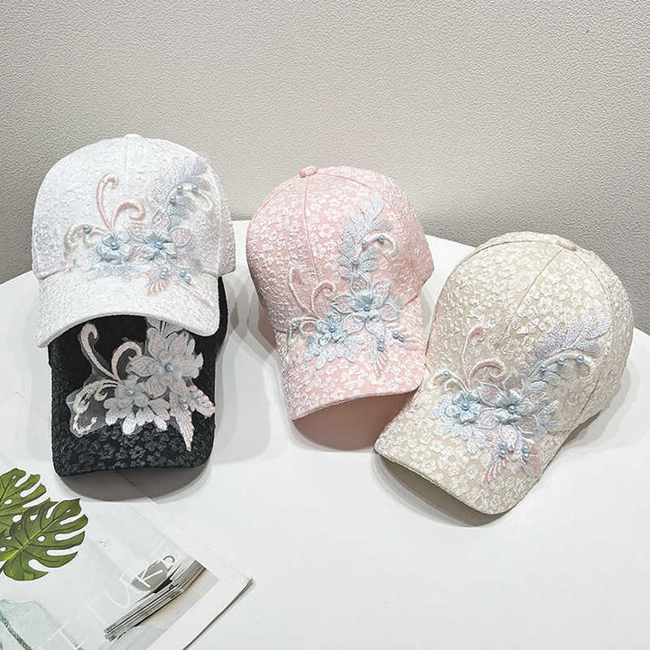 Women's Embroidered Lace Baseball Cap Bowlift