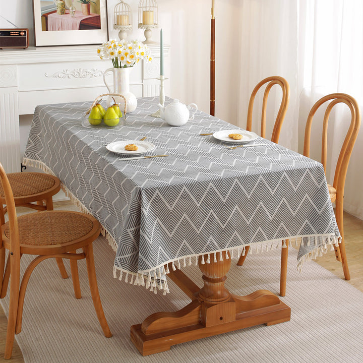Textured Chevron Pattern Tablecloth