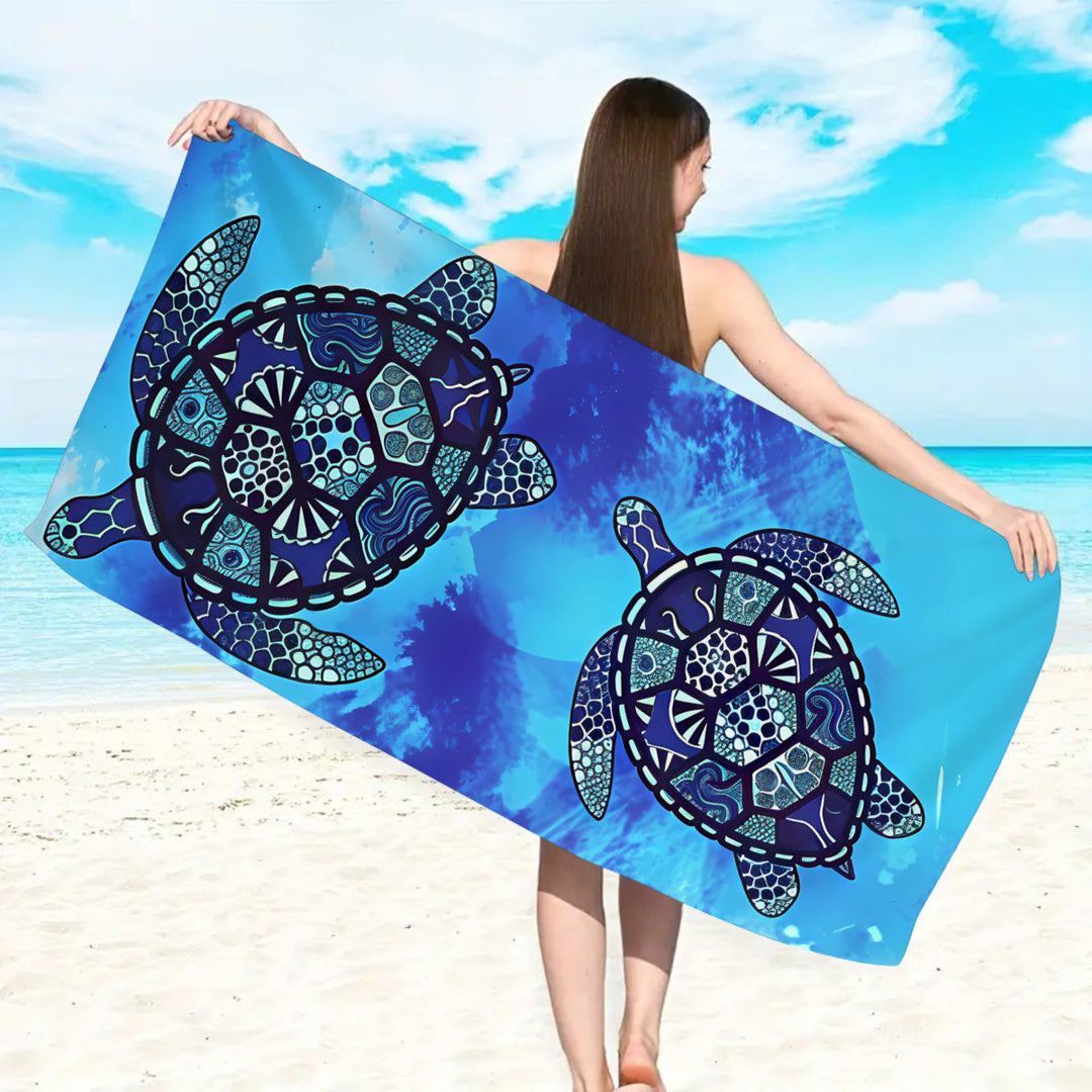Microfiber beach towel with exclusive turtle motif Bowlift