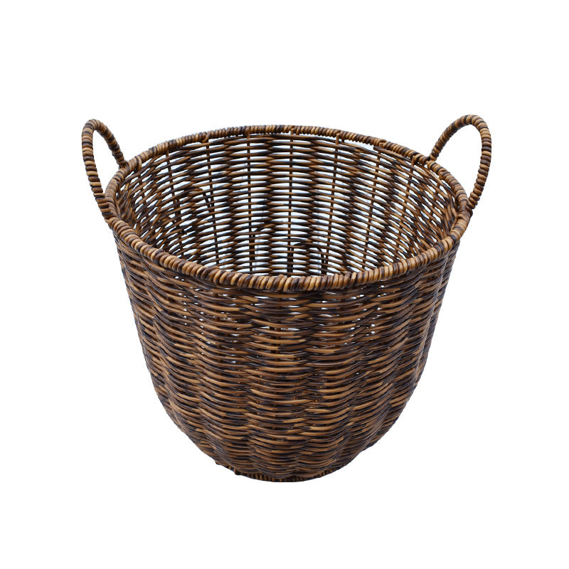 Artisan Woven Round Storage Basket Bowlift