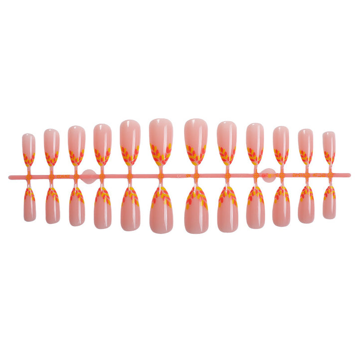 Floral Press-On Nail Set with Elegant Design Elements Bowlift