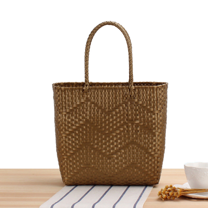Handbag Made of High-Strength Braided Material with Elegant Wave Structure Bowlift
