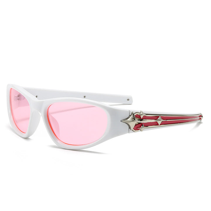 Women's sporty sunglasses in a modern design with a stylish metal frame Bowlift