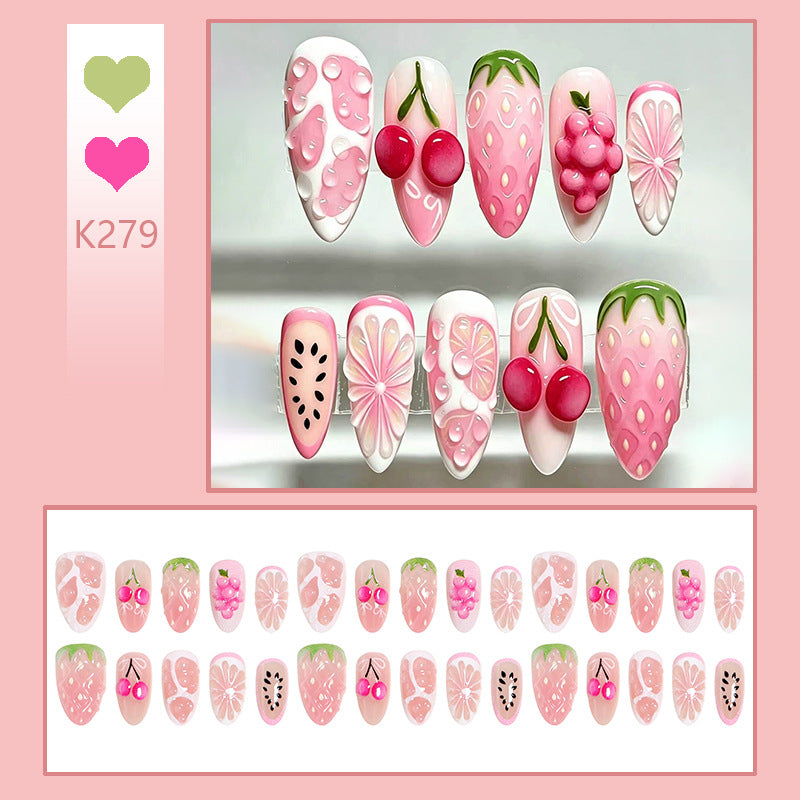 Artificial nails with fresh fruit designs Bowlift