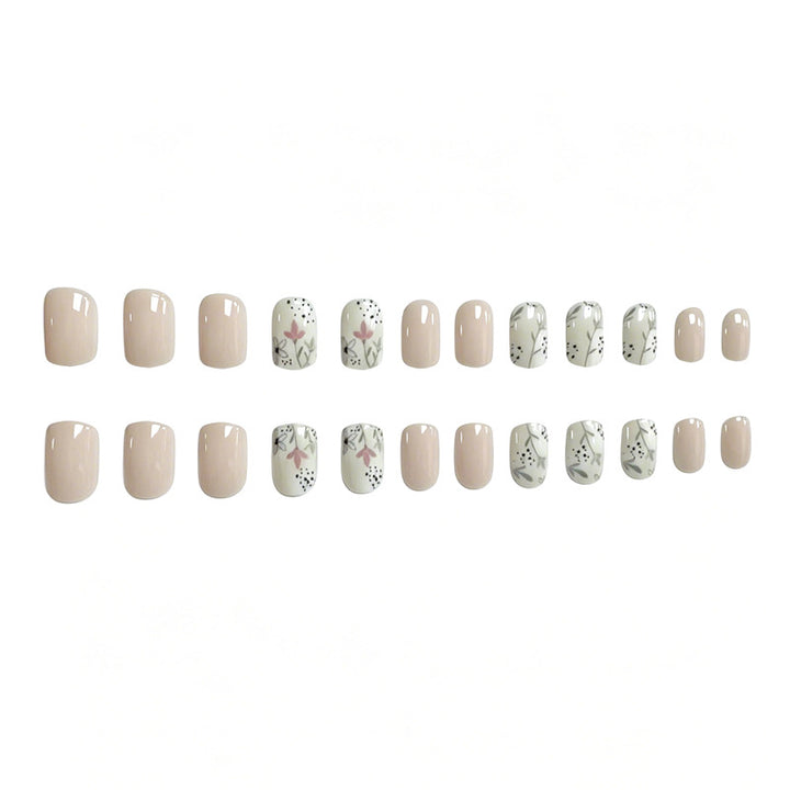 Elegant Floral Art Press-On Nails Bowlift