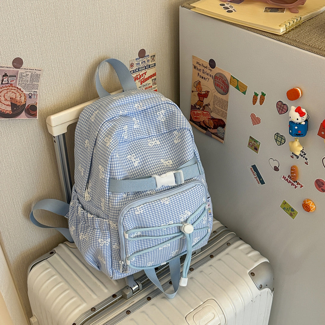 Cute Gingham Patterned Backpack