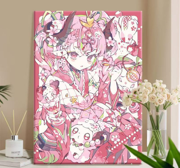 Whimsical Anime-Themed Canvas Art Print Bowlift