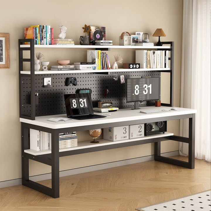 Multifunctional workspace with shelf Bowlift