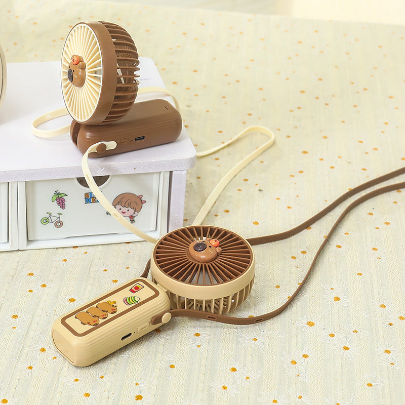 Women's Portable Mini Hand Fan with Cute Animal Design Bowlift