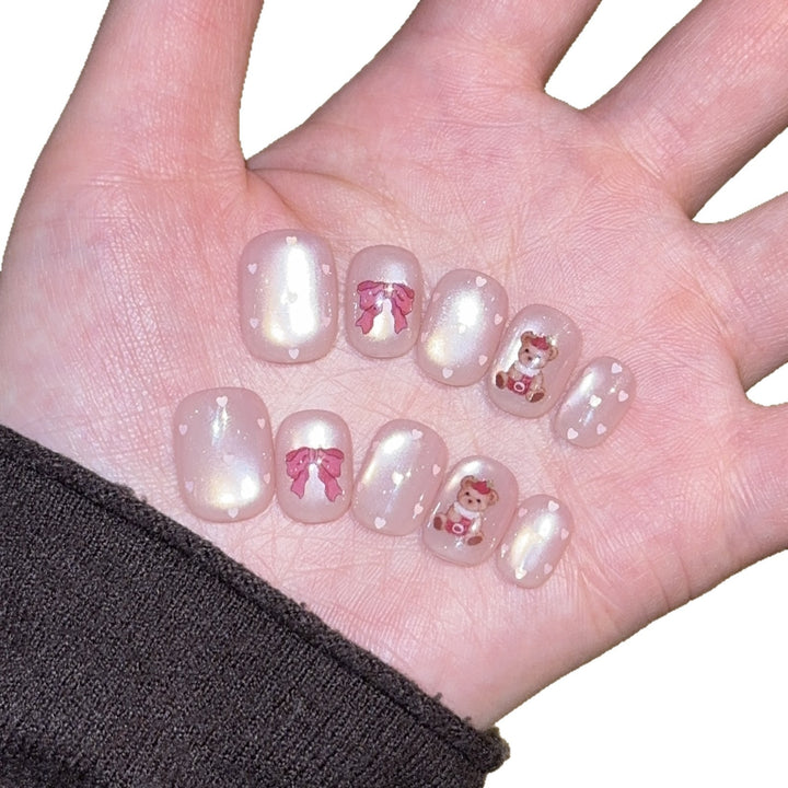 Artificial Nail Art Tips with Romantic Designs Bowlift