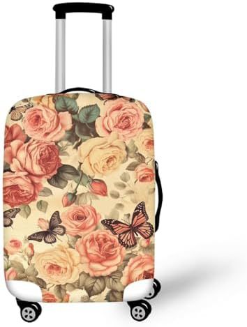 Unisex nano elastic suitcase cover with horse and sunflower motif, stretchable stretch protection for hard shell trolley with zipper Bowlift