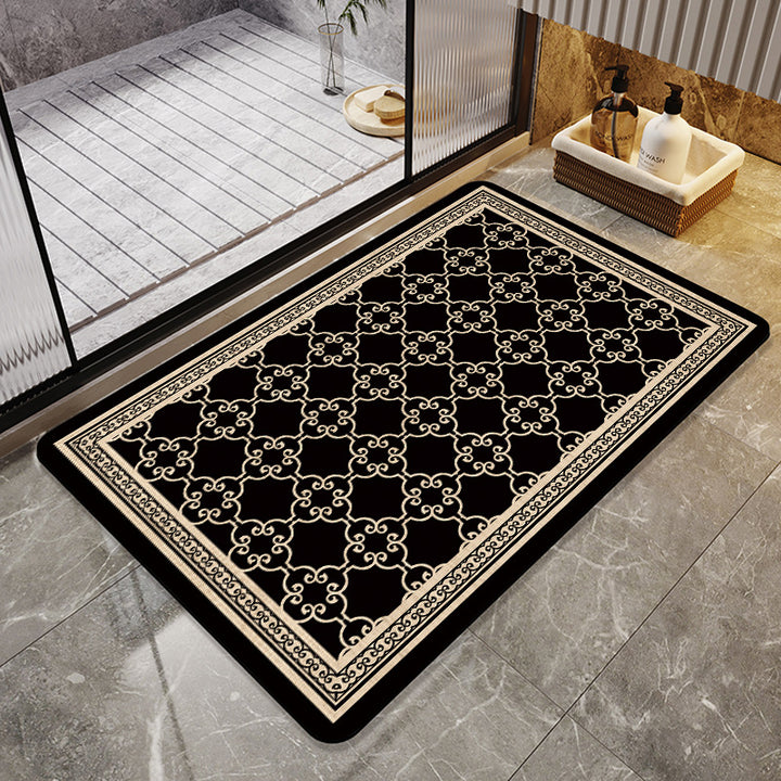 Elegant Geometric Pattern Bath Mat Bowlift