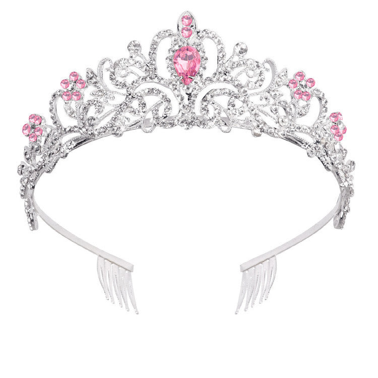 Ladies Sparkling Crystal Tiara with Filigree Design Bowlift