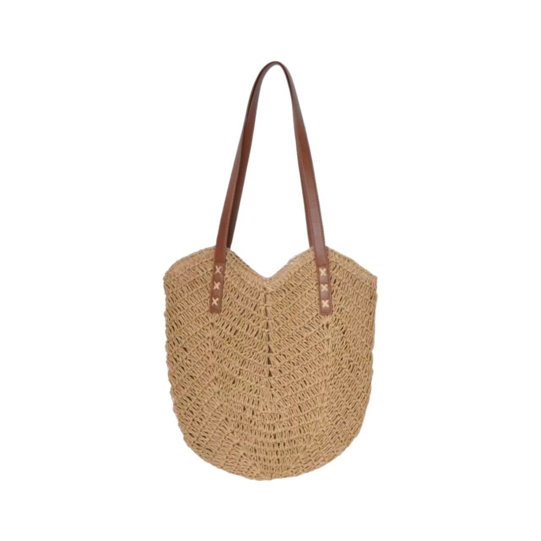 Handbag Made of Woven Natural Material with Elegant Carry Handles Bowlift