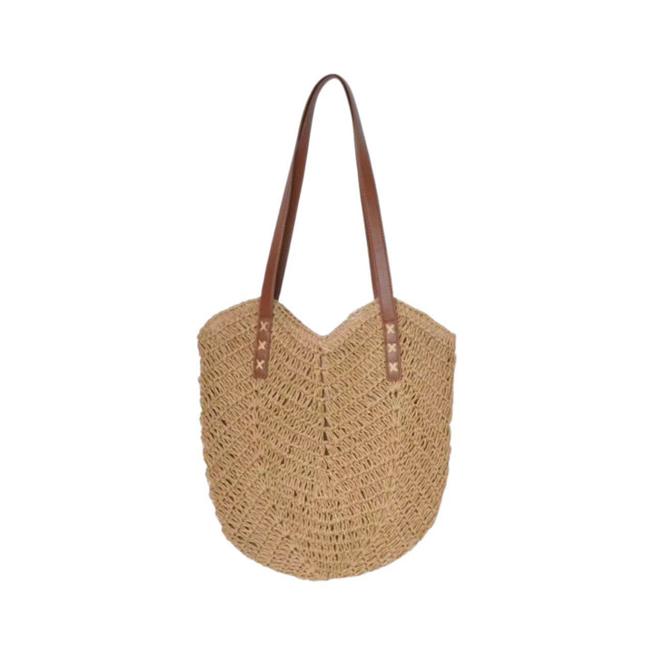 Handbag Made of Woven Natural Material with Elegant Carry Handles Bowlift