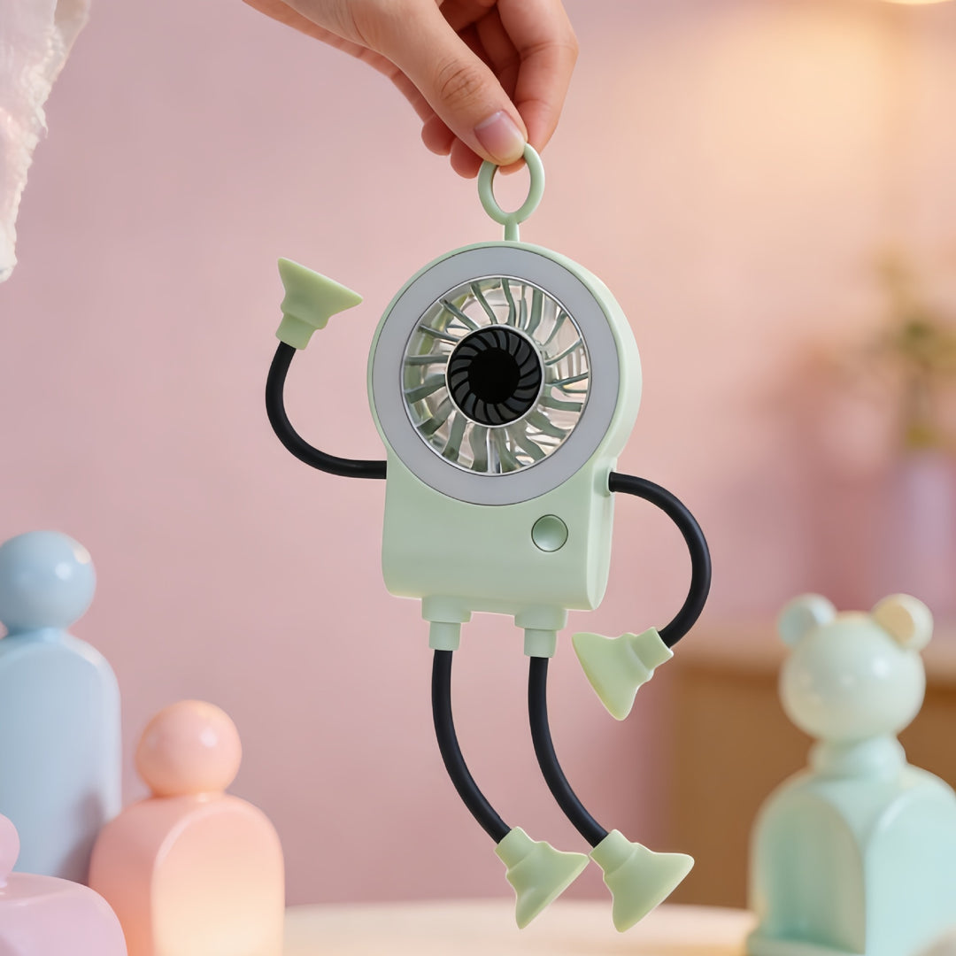 Women Multifunctional Table Fan with Integrated LED Lighting Bowlift