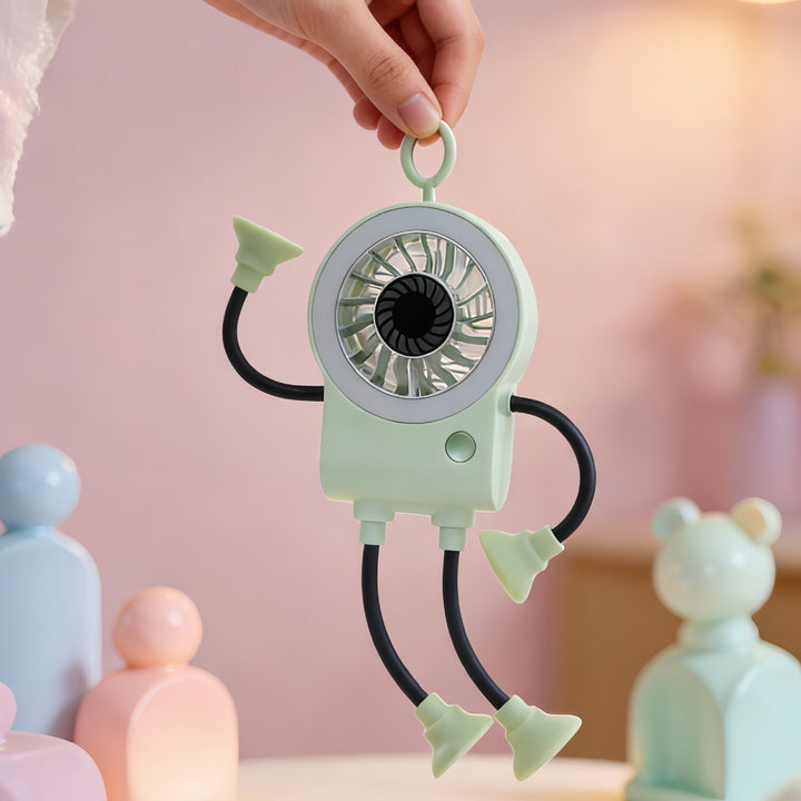Women Multifunctional Table Fan with Integrated LED Lighting Bowlift