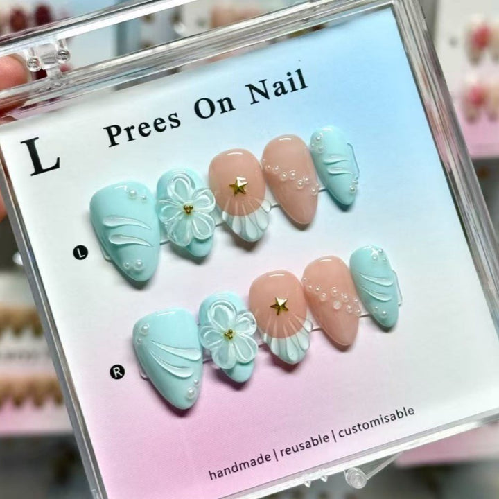 Creative nail art with floral accents Bowlift