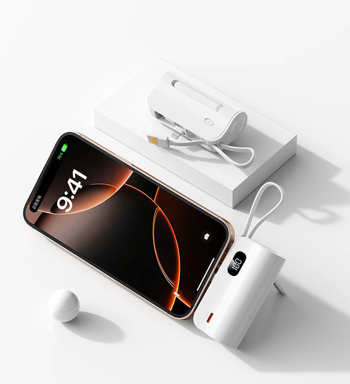 Portable charger with integrated digital display and fast charging function Bowlift