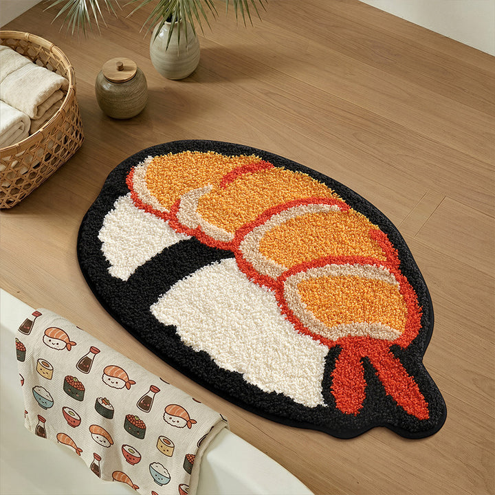 Sushi-Shaped Plush Bath Mat Bowlift