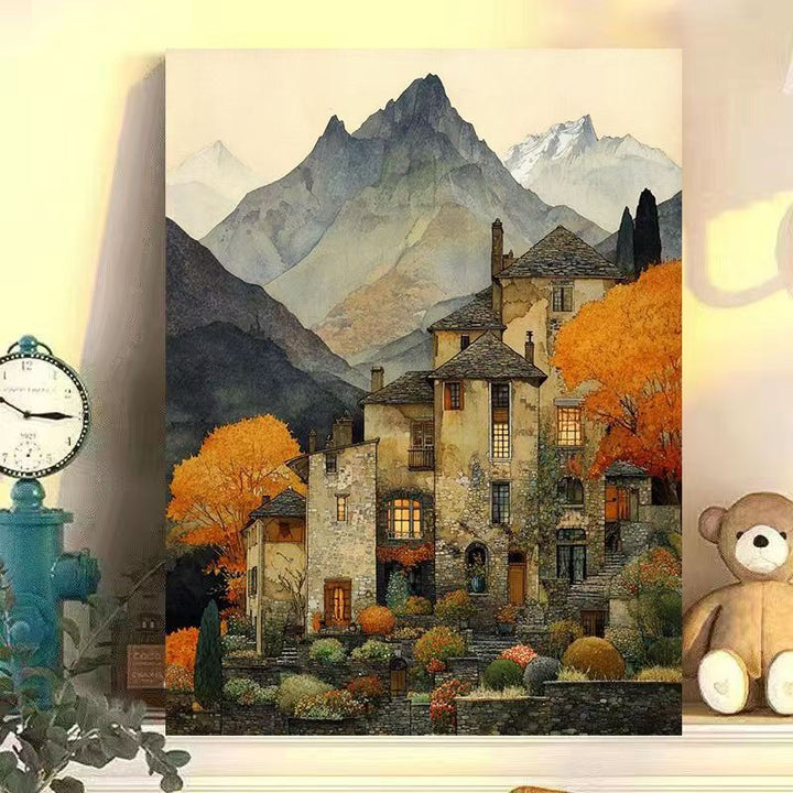 Vintage European Landscape Canvas Art Print Bowlift