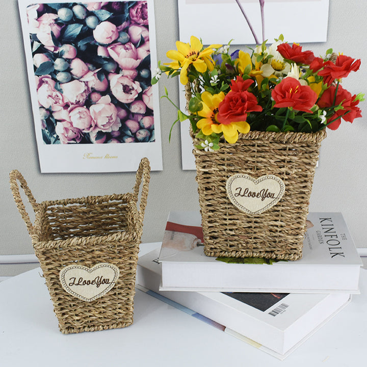 Handcrafted Natural Woven Storage Basket Bowlift