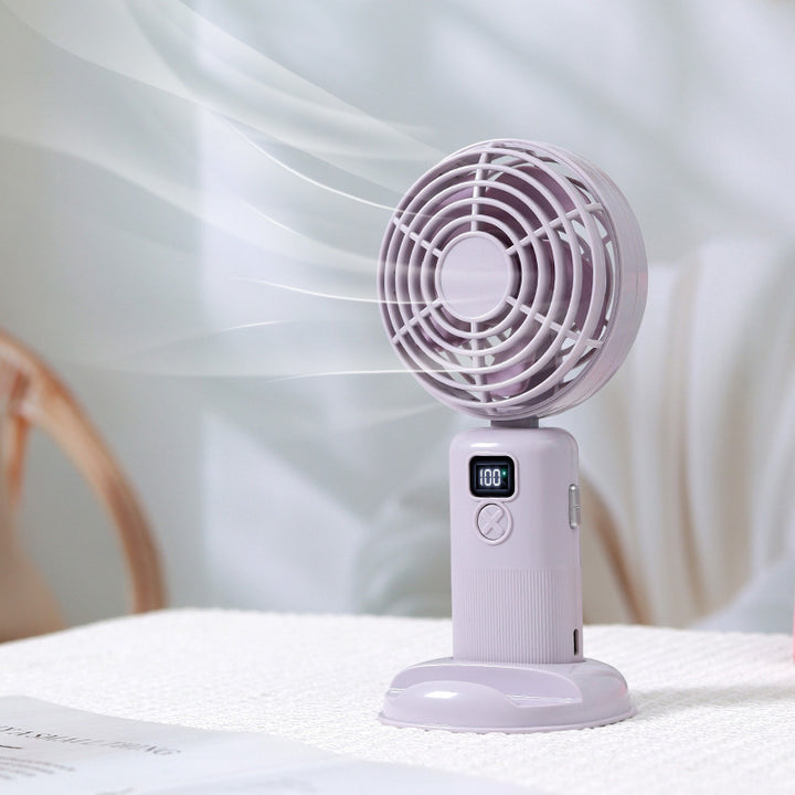 Women portable mini fan with digital speed display Bowlift