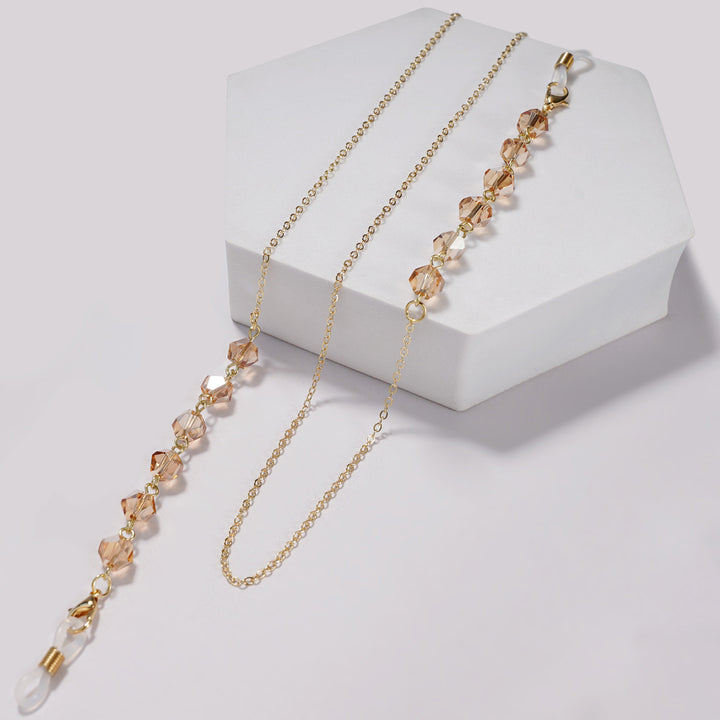 Elegant Crystal Beaded Glasses Chain Bowlift