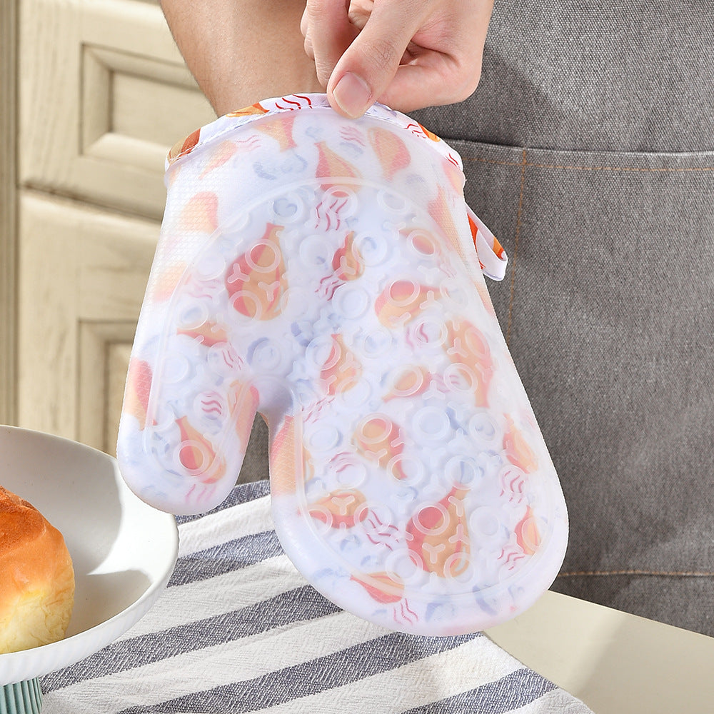 Heat-resistant silicone oven mitts with non-slip surface Bowlift