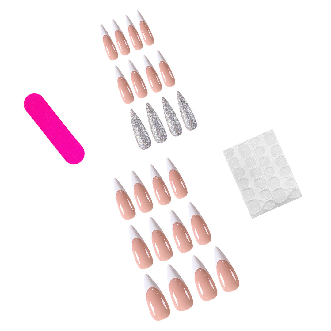 Elegant rhinestone lace artificial nails Bowlift