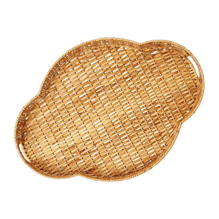 Decorative serving tray made of woven material Bowlift