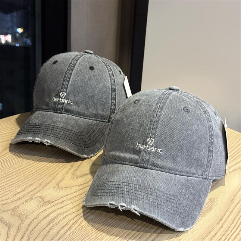 Men's Distressed Cotton Twill Baseball Cap Bowlift