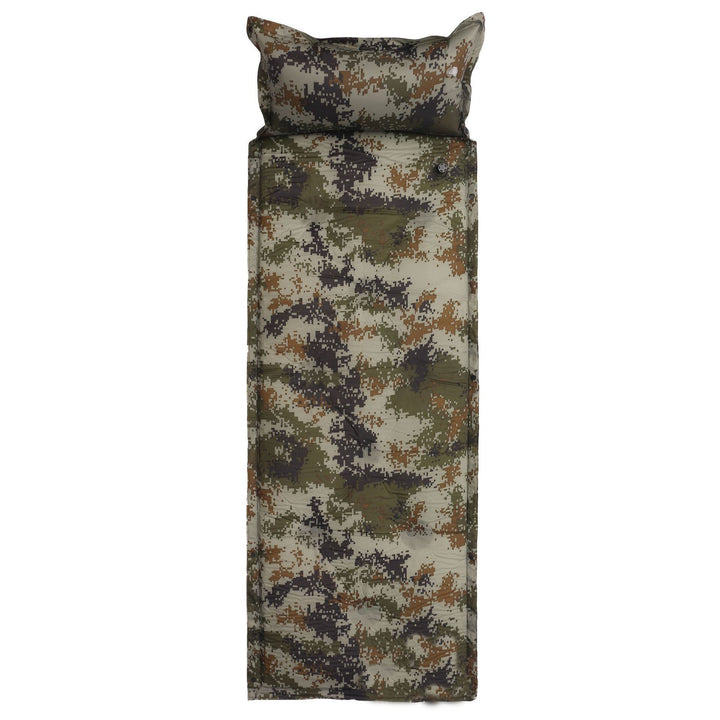 tufted insulated roll-out camping sleep mat with integrated pillow and modular snap connectors Bowlift