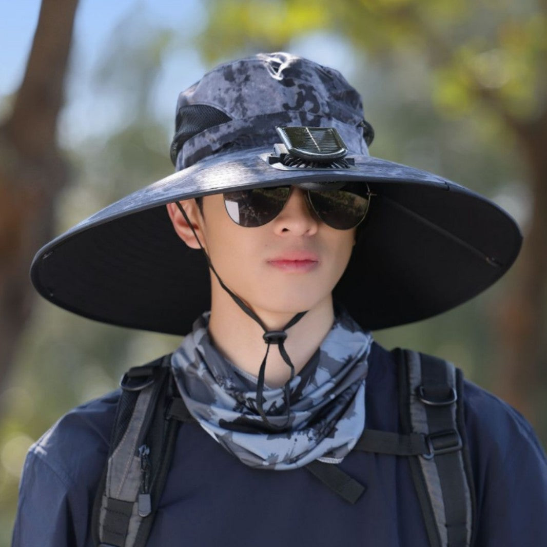 tactical fishing hat with wide brim, mesh ventilation and adjustable chin strap Bowlift