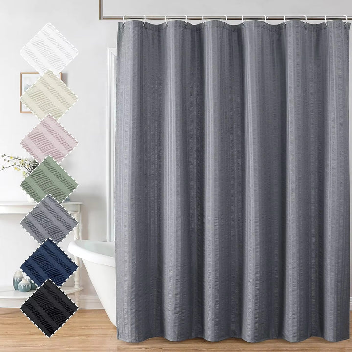 Premium Textured Shower Curtain Bowlift